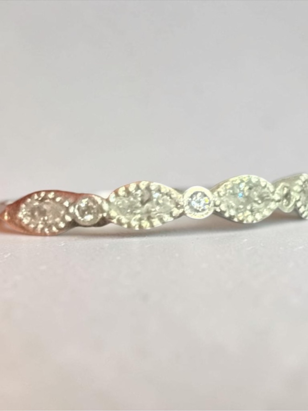 Freida Rothman FR 925 Stamped Sterling Silver Marquise & RoundStacking Ring